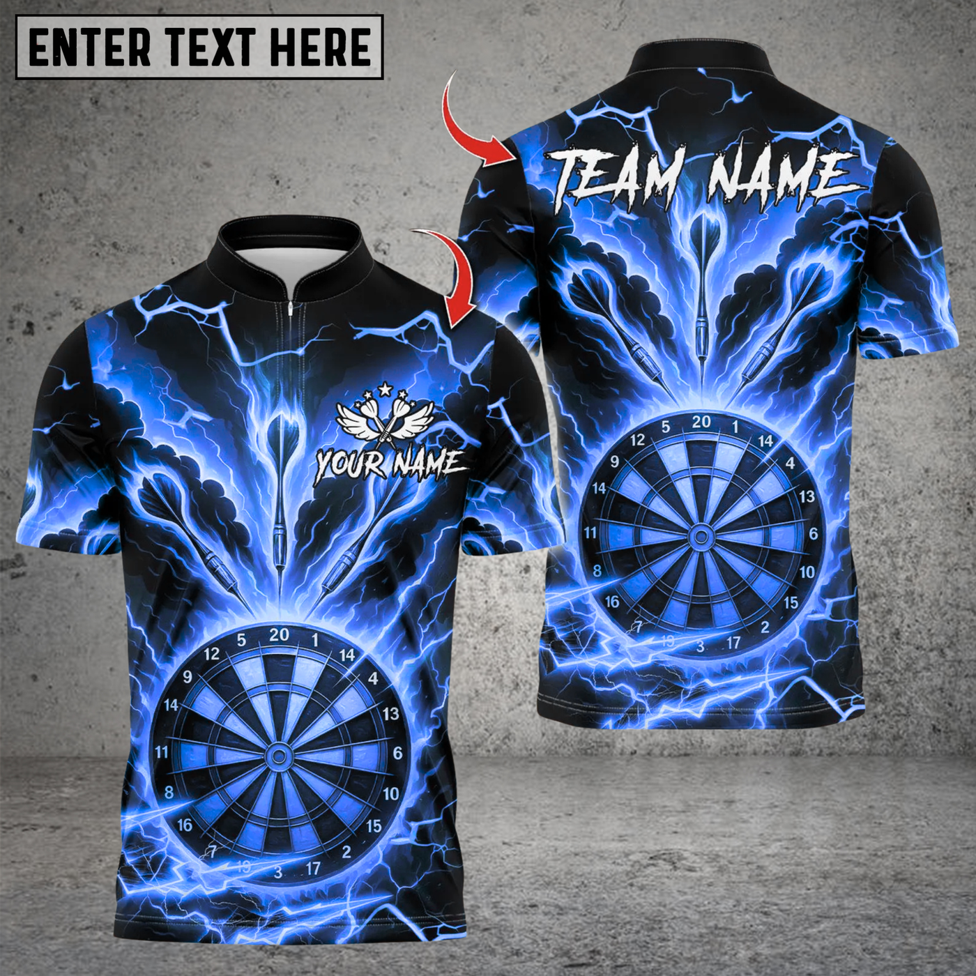 Blisscorners Lightning Dartboard Design ,Custom Team Shirt for Men, Gift for Darts Players