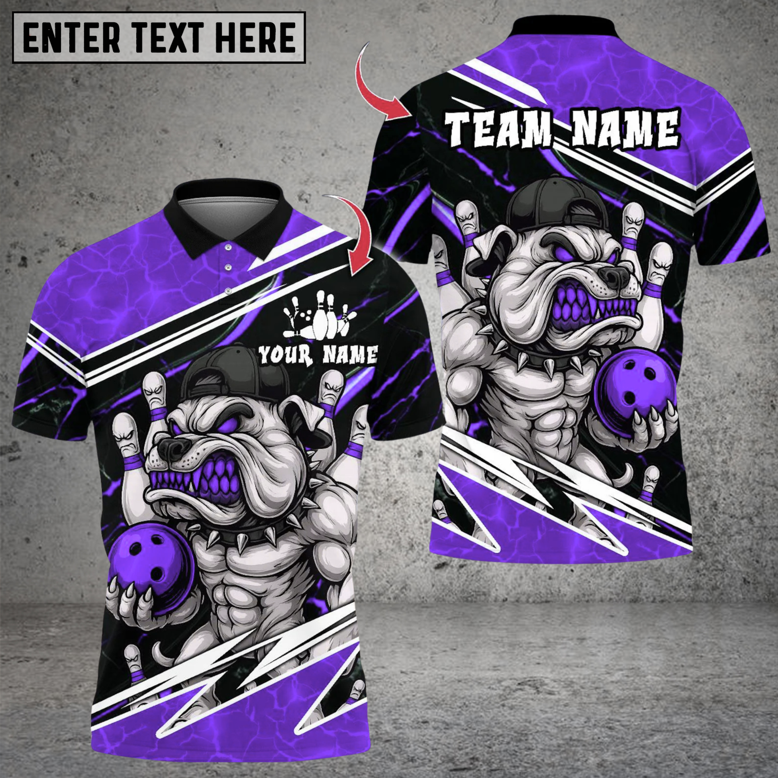 Blisscorners Bowling Angry Muscle Dog Multicolor Customized Name, Team Name 3D Shirts