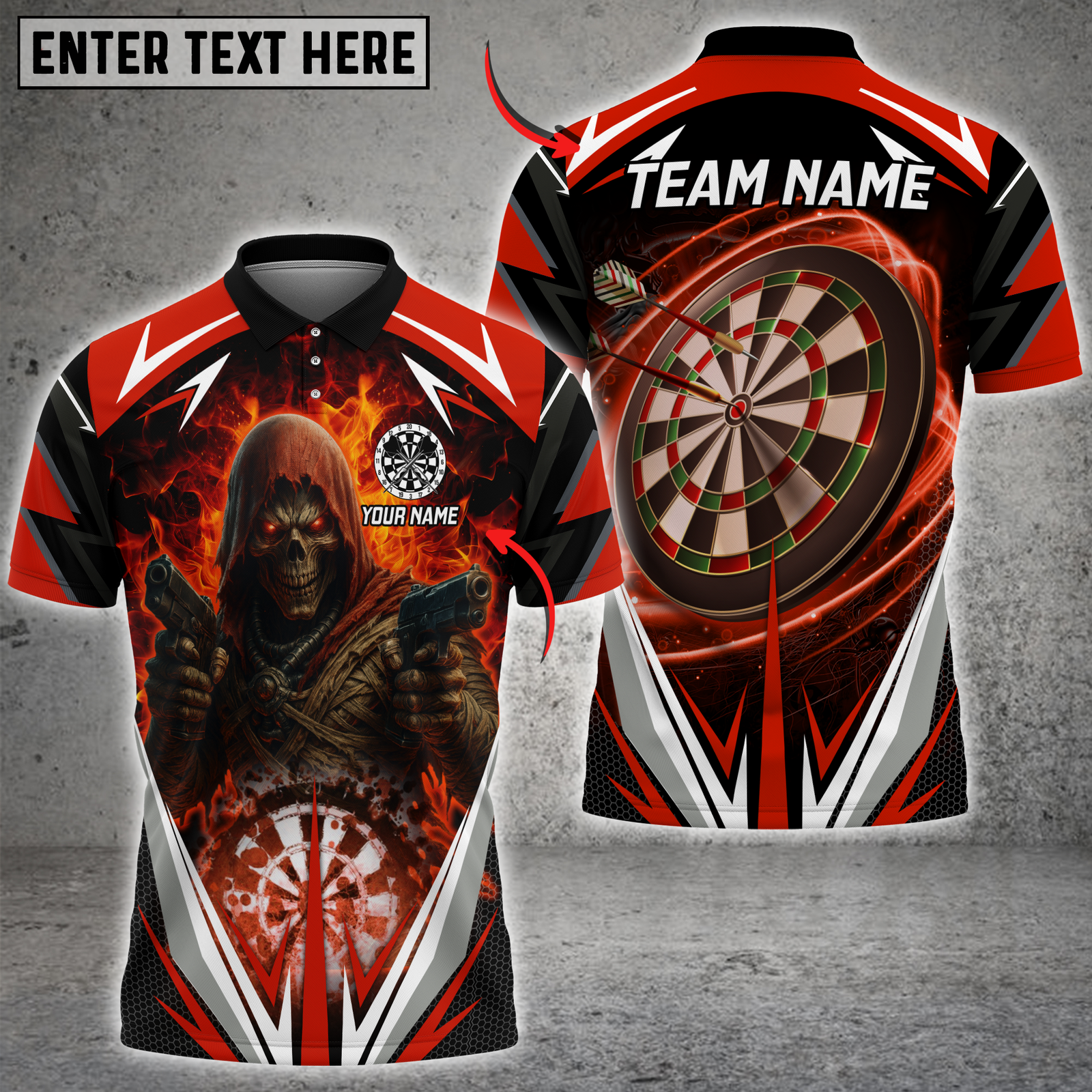 Blisscorners Darts Reaper Dart Master Multicolor Customized Name, Team Name 3D Shirts