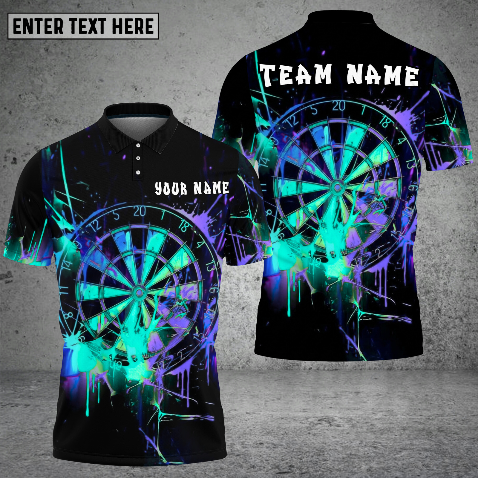 Blisscorners Dart Shirt Neon Splash Impact Style Multioptions Personalized Name, Team Name Unisex 3D Shirt (4 Colors)