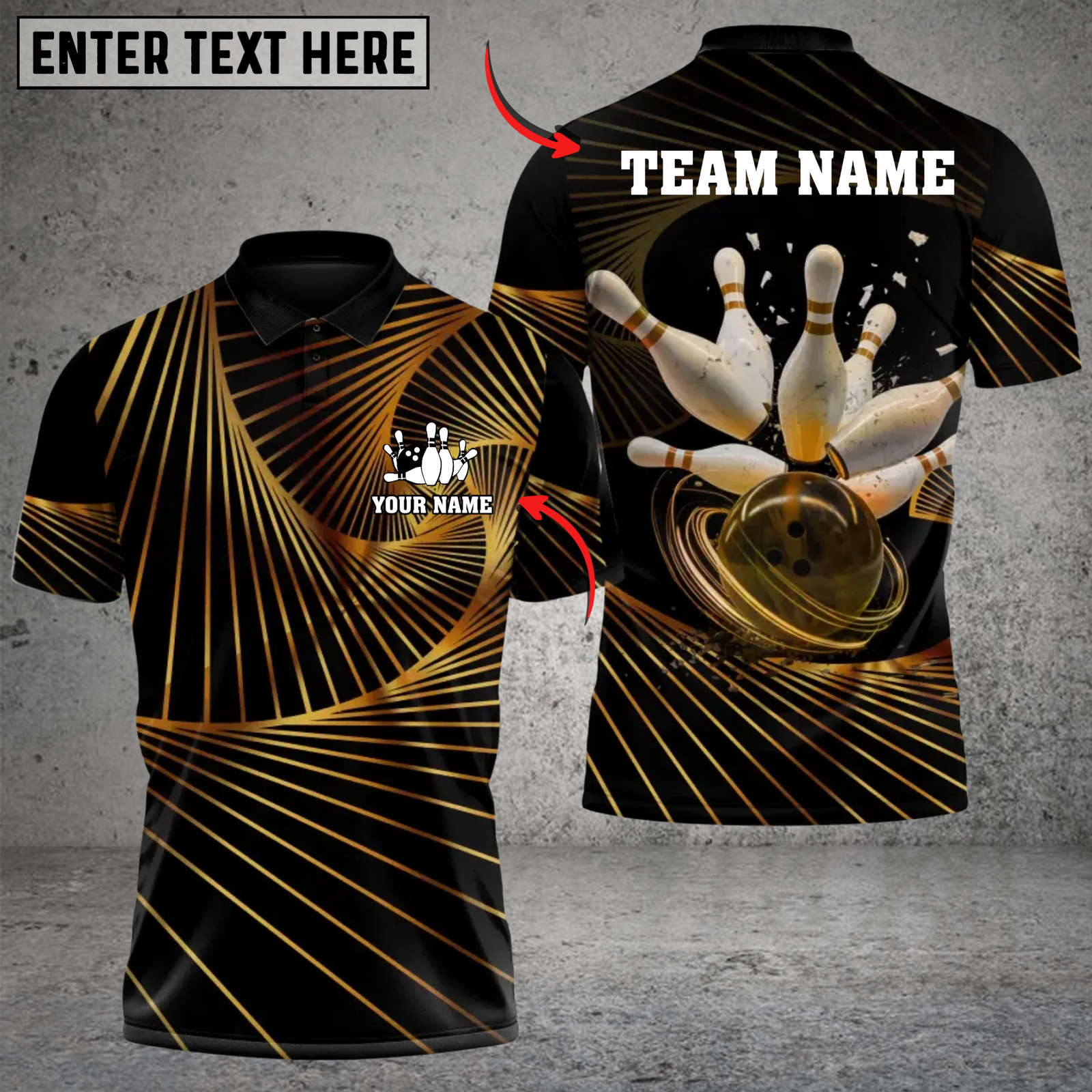 Blisscorners Bowling Golden Energy Multicolor Customized Name Team Name 3D Shirts