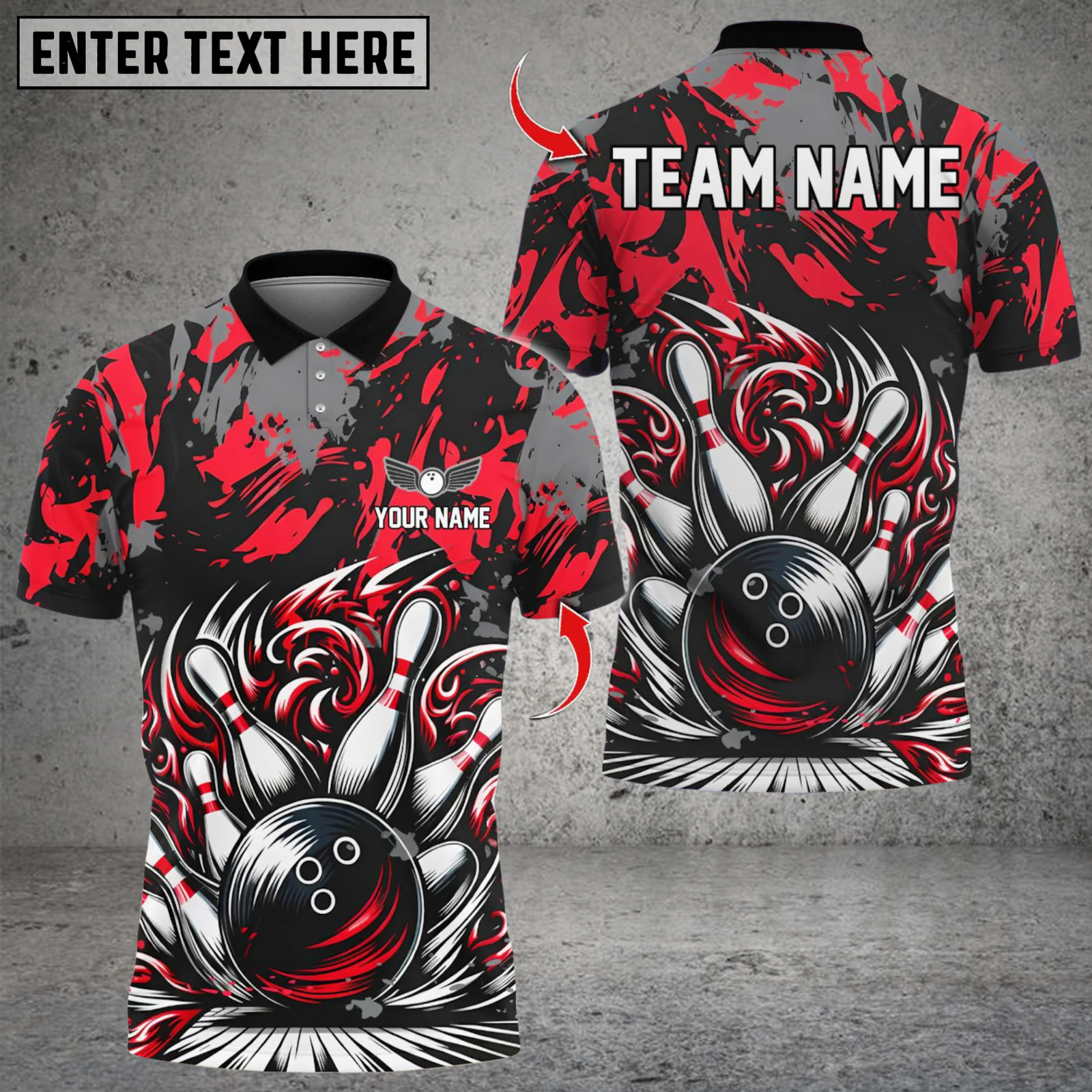 Blisscorners Bowling Strike Vintage Multicolor Customized Name, Team Name 3D Shirts
