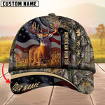 Blisscorners Best USA Flag Pattern Deer Hunting Camouflage Multicolor Personalized Name 3D Cap