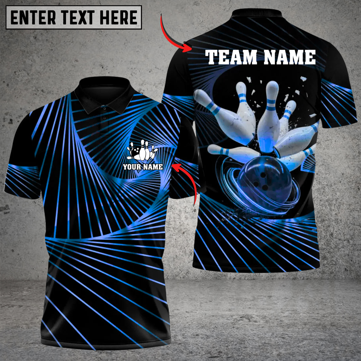 Blisscorners Bowling Golden Energy Multicolor Customized Name Team Name 3D Shirts
