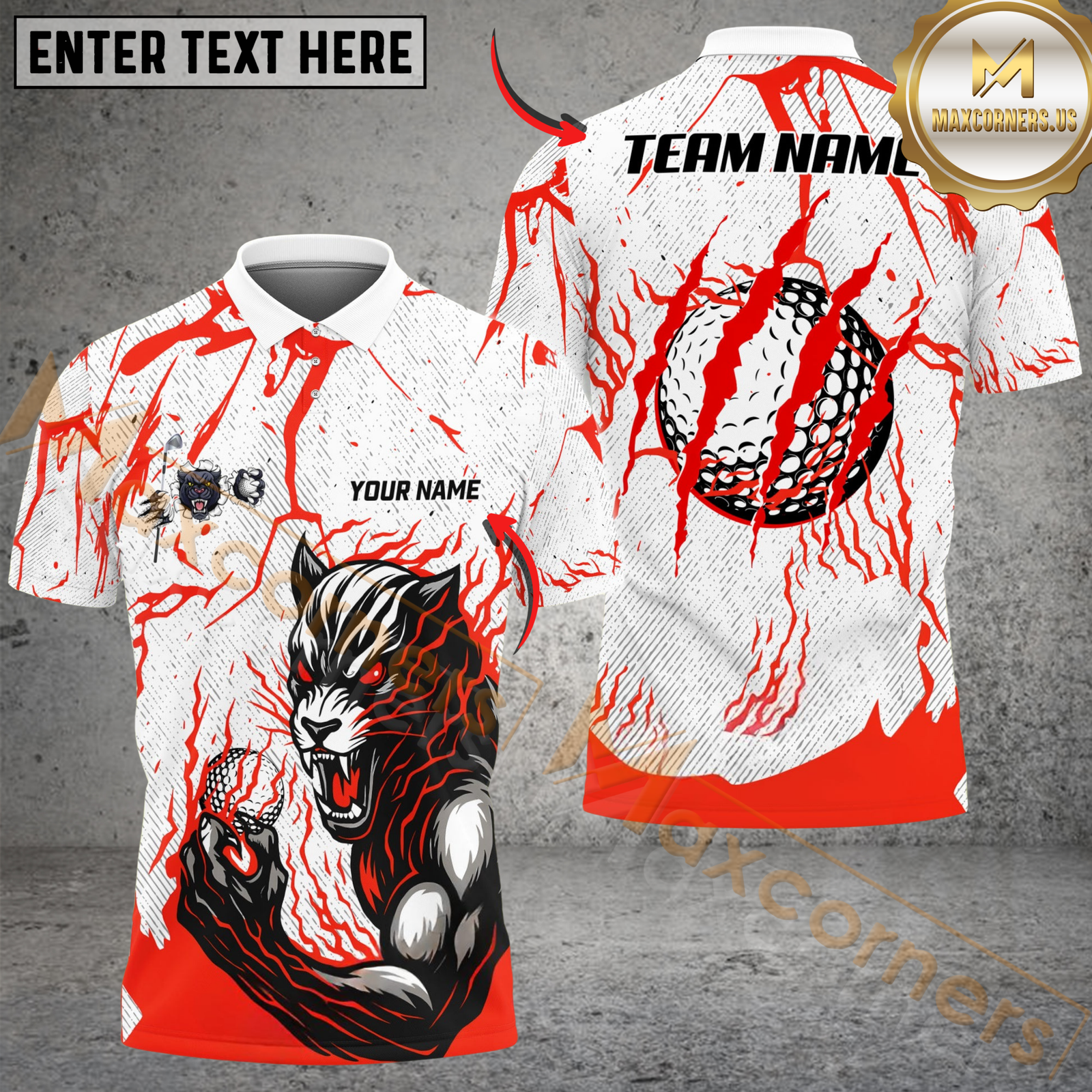 Blisscorners Savage Swing Golf Polo Shirt, Customized Name & Team Name 3D Shirts (4 Colors)