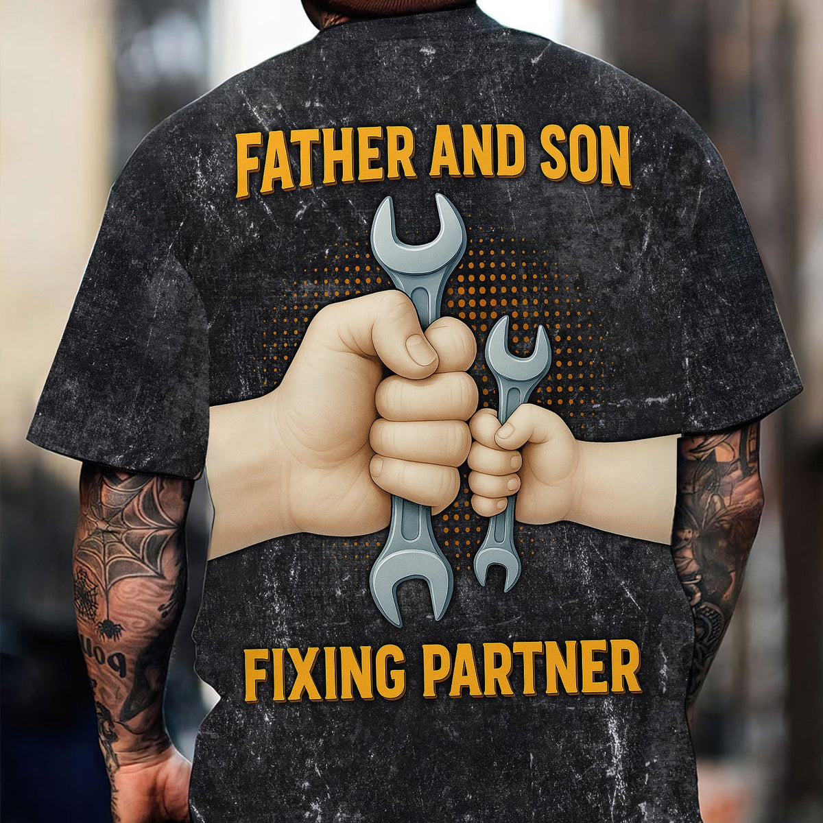 Blisscorners Father And Son Mechanic T Shirt Fixing Partner Auto Repair Garage Workwear Tee Funny Car Repair Shirt Fathers Day Birthday Gift For Dad