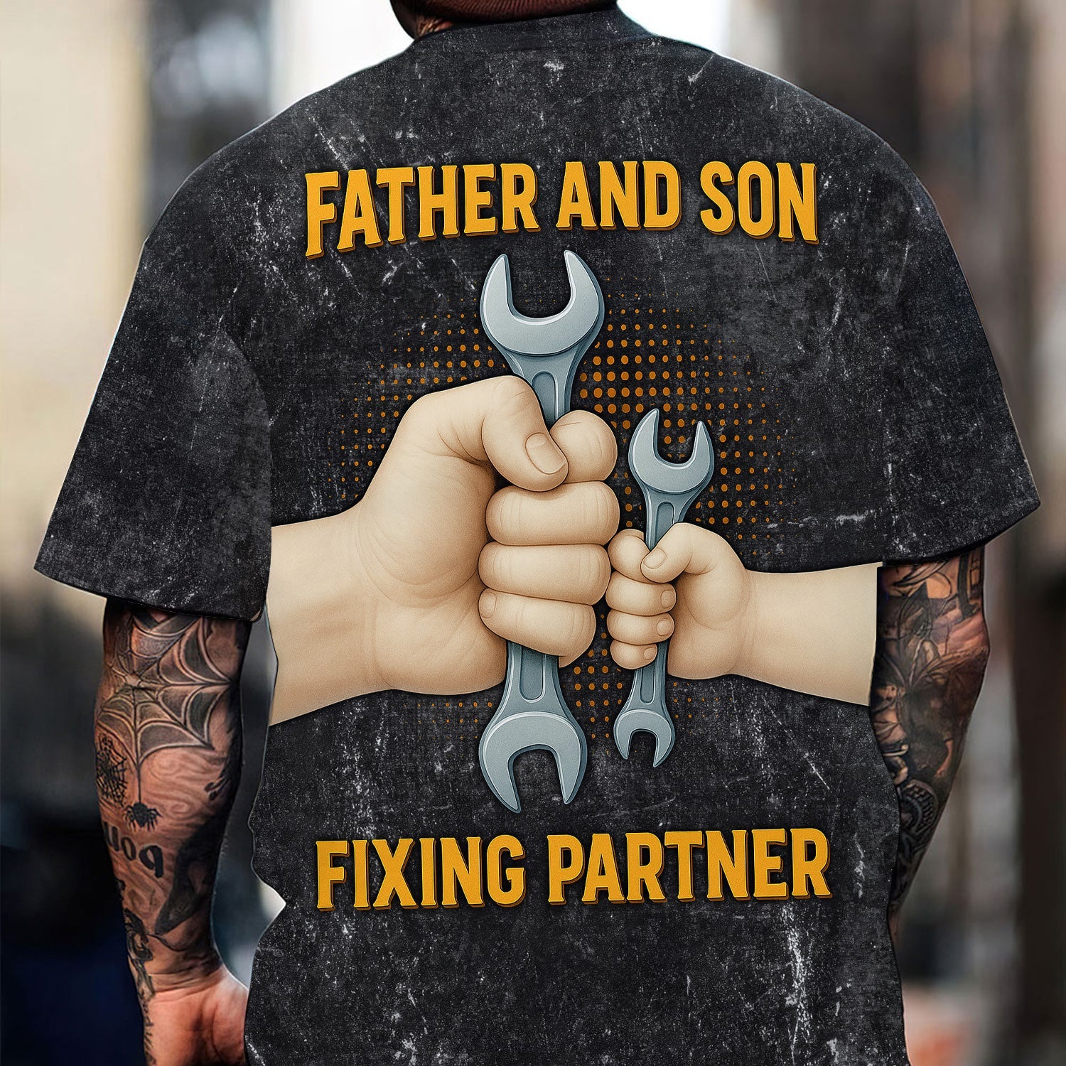 Blisscorners Father And Son Mechanic T Shirt Fixing Partner Auto Repair Garage Workwear Tee Funny Car Repair Shirt Fathers Day Birthday Gift For Dad