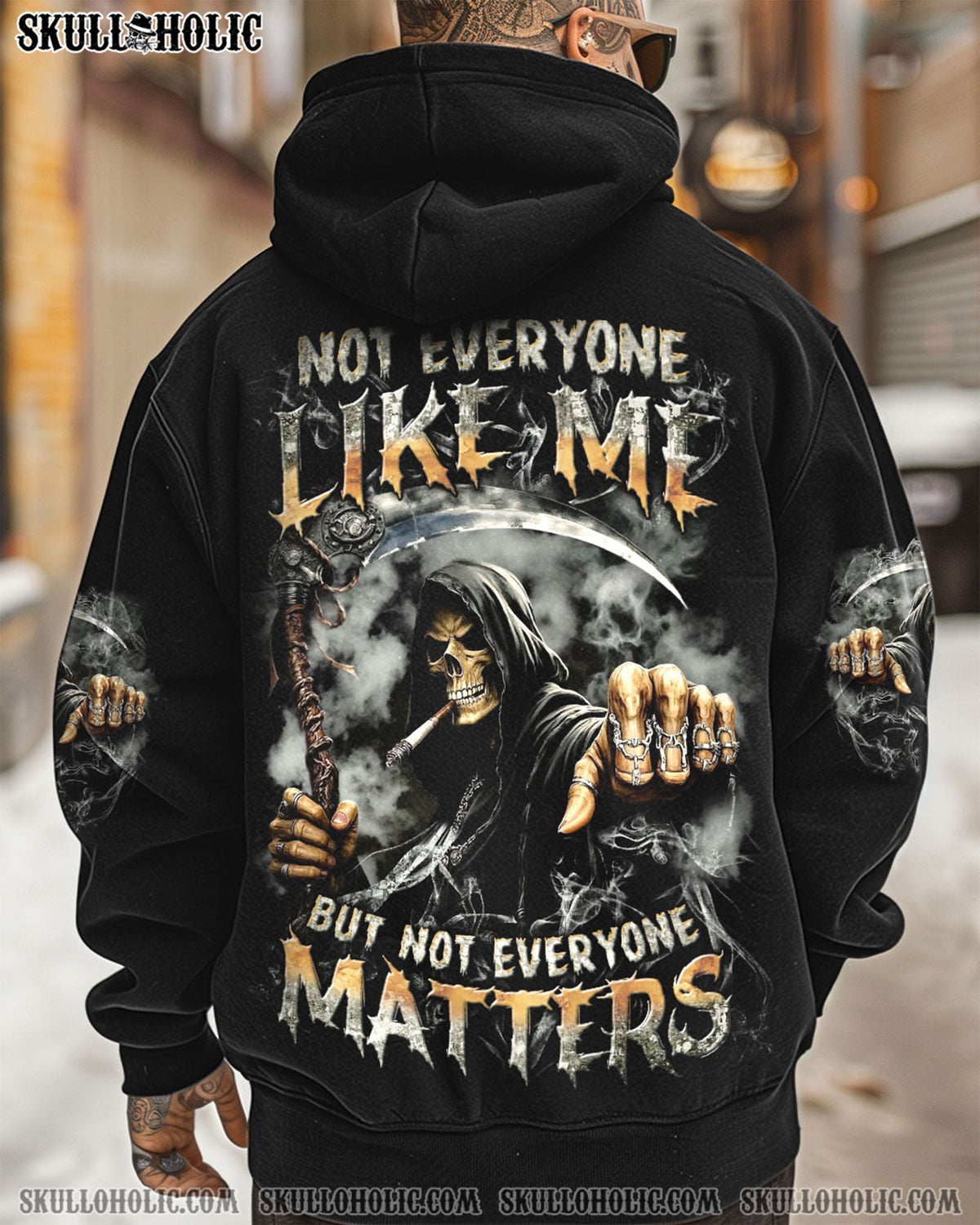 BLISSCORNERS NOT EVERYONE LIKES ME SKULL REAPER ALL OVER PRINT