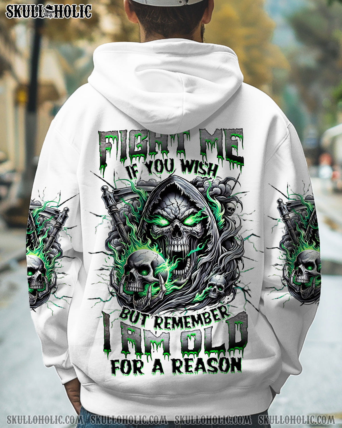 BLISSCORNERS FIGHT ME IF YOU WISH REAPER SKULL ALL OVER PRINT -  TLNZ0802251