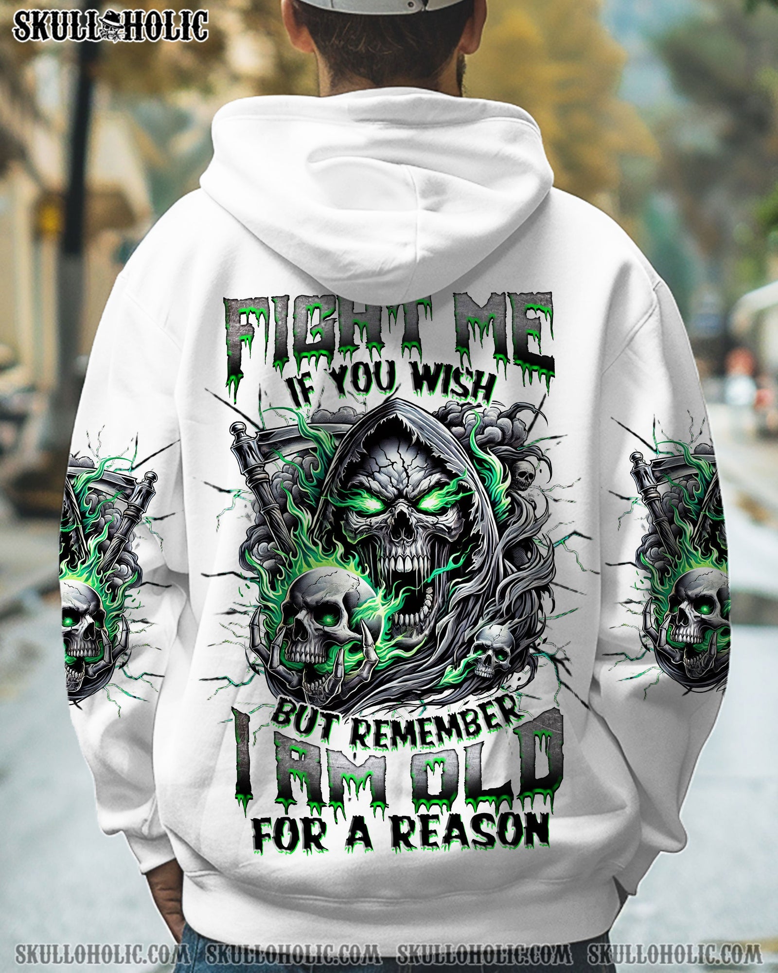 BLISSCORNERS FIGHT ME IF YOU WISH REAPER SKULL ALL OVER PRINT -  TLNZ0802251
