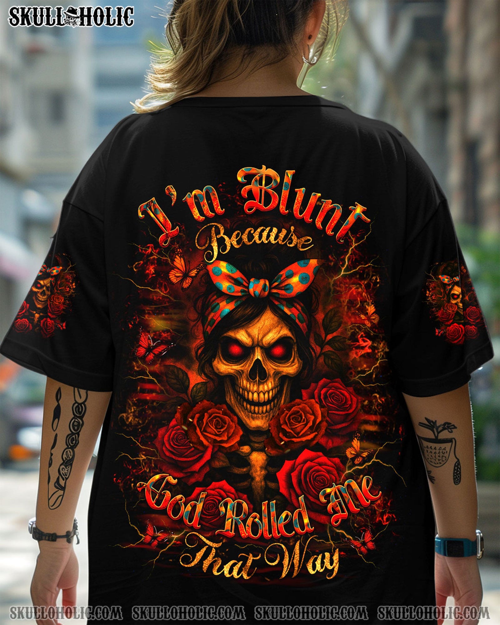 BLISSCORNERS I'M BLUNT BECAUSE GOD ROLLED ME ALL OVER PRINT