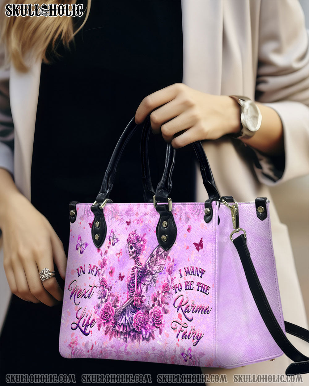 BLISSCORNERS KARMA FAIRY SKELETON WINGS LEATHER HANDBAG