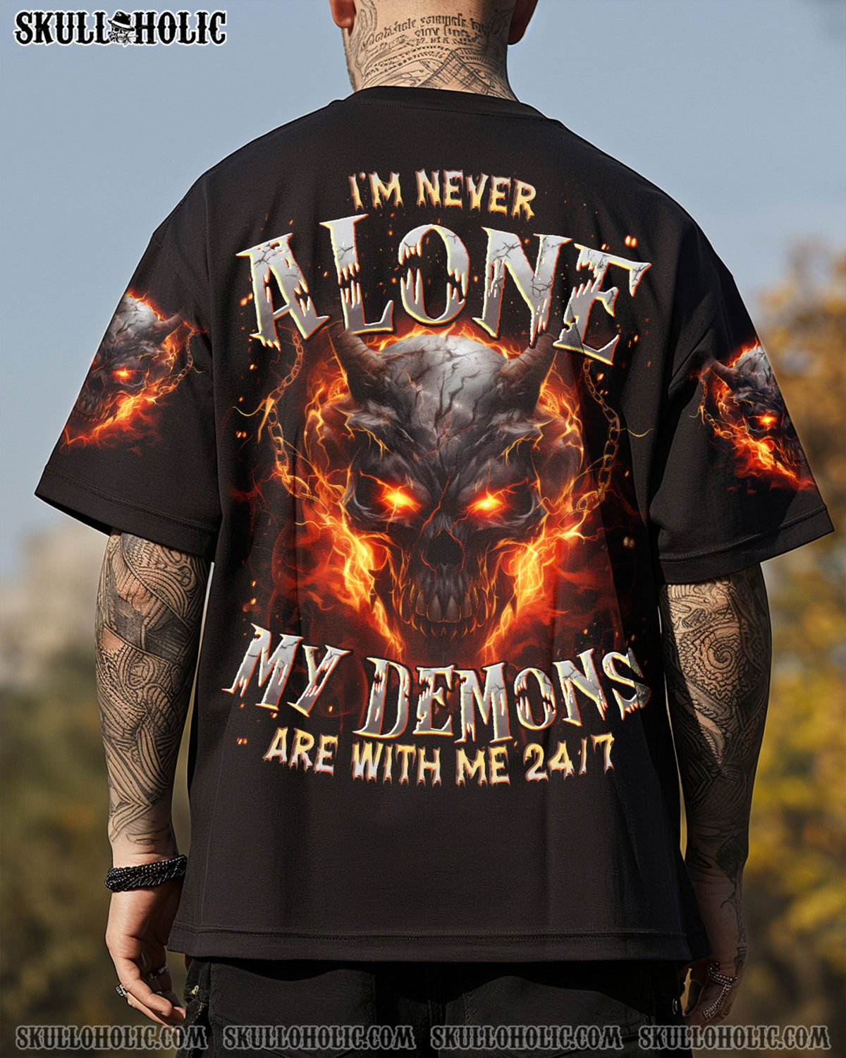 BLISSCORNERS I'M NEVER ALONE DEMONS ALL OVER PRINT