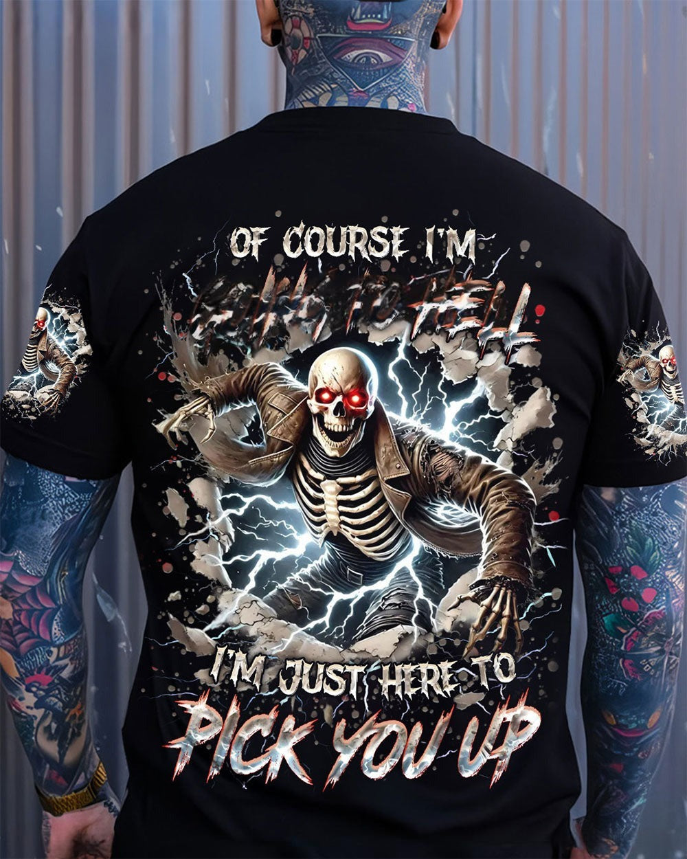BLISSCORNERS OF COURSE I'M GOING TO HELL SKULL ALL OVER PRINT