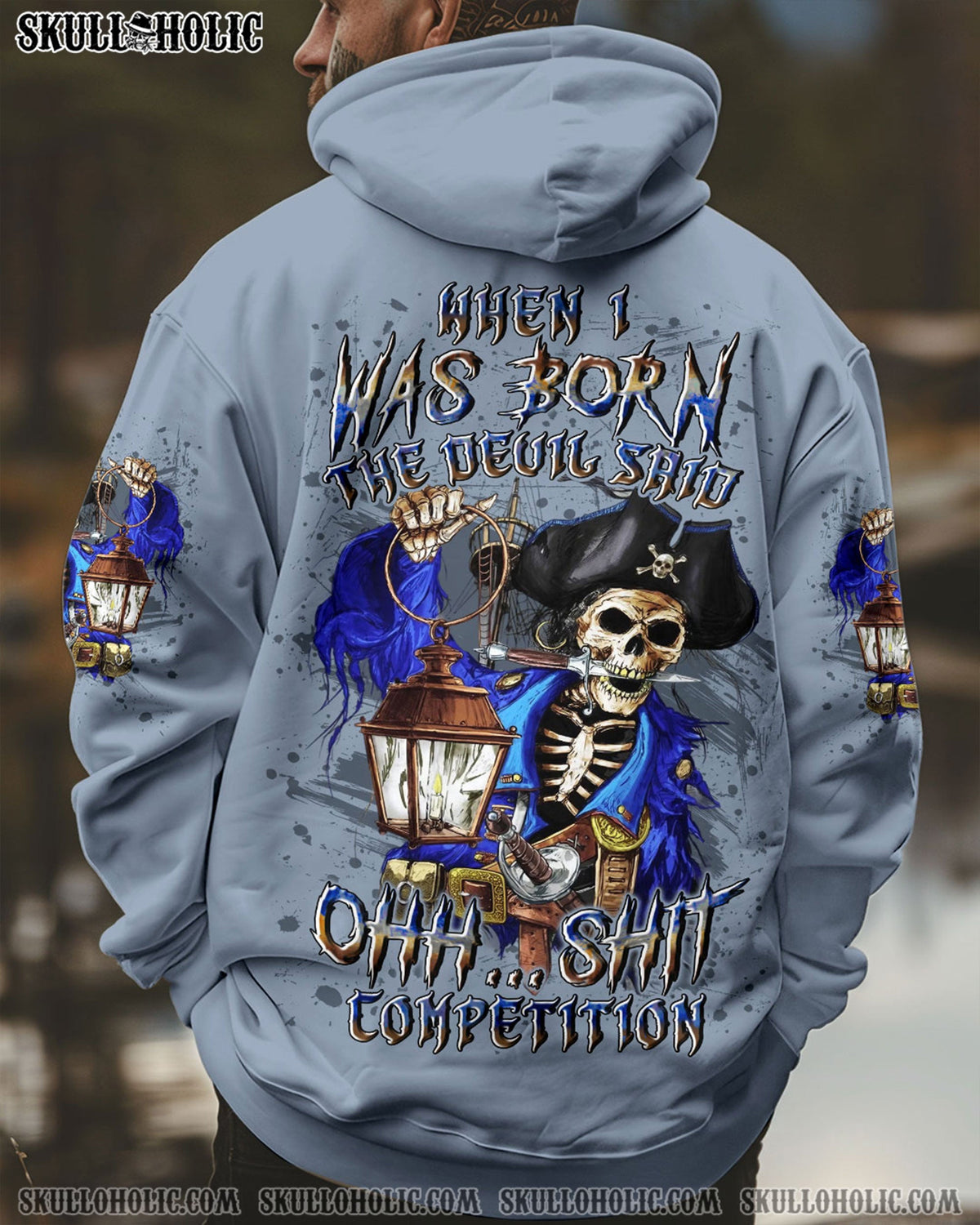 BLISSCORNERS WHEN I WAS BORN PIRATE SKULL ALL OVER PRINT