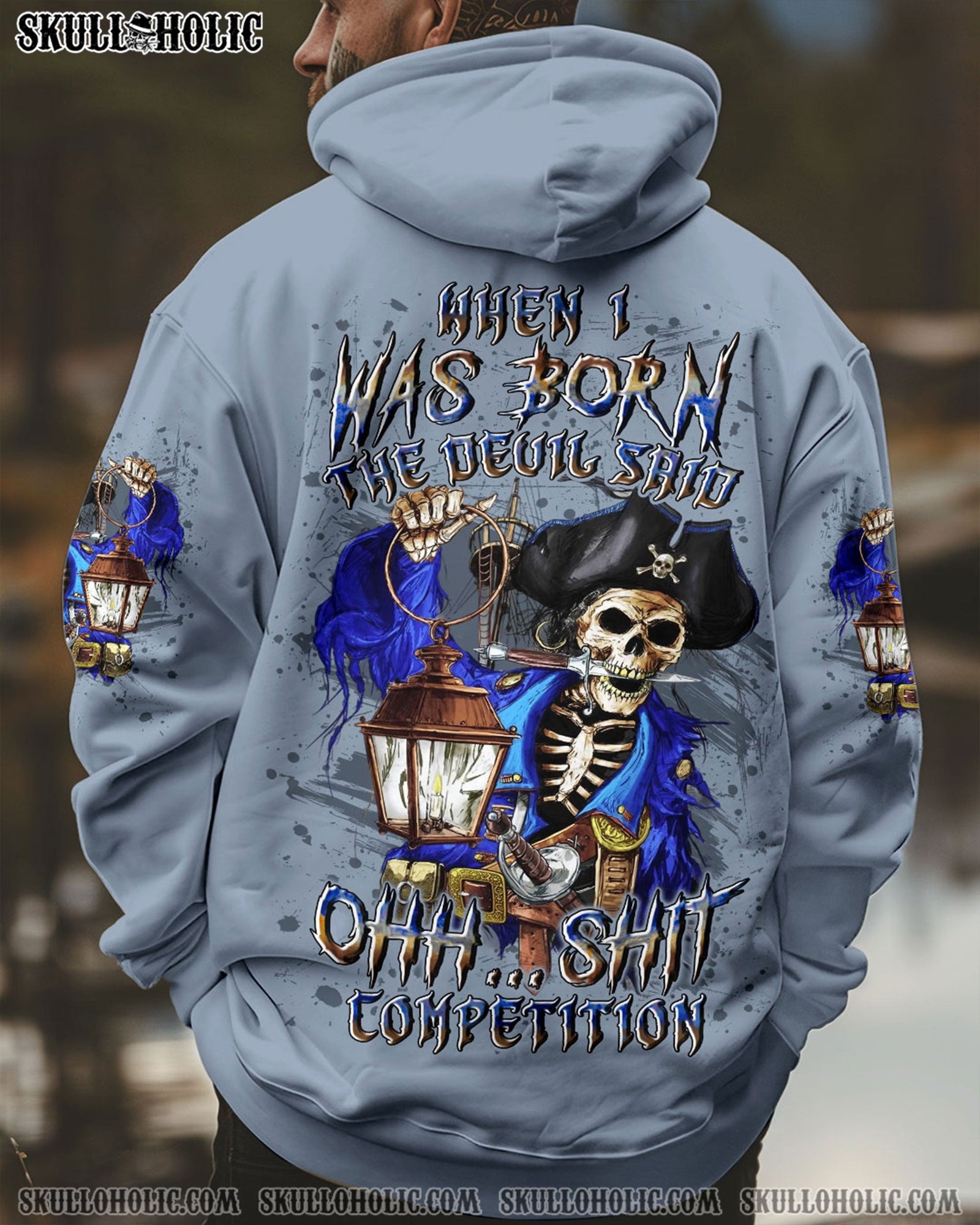 BLISSCORNERS WHEN I WAS BORN PIRATE SKULL ALL OVER PRINT