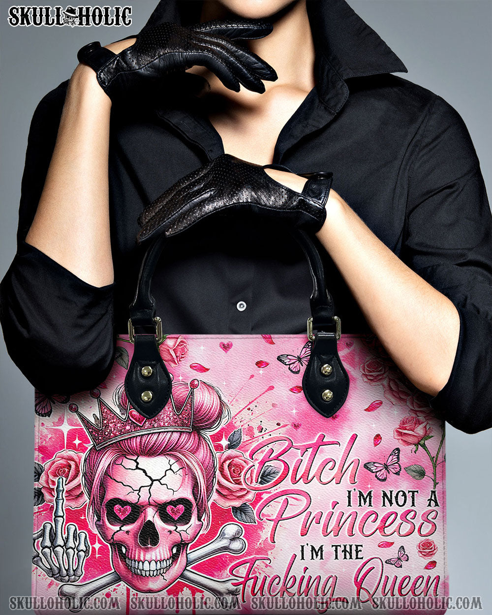 BLISSCORNERS I'M NOT A PRINCESS LEATHER HANDBAG
