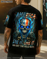BLISSCORNERS AMERICA LIVE IT LOVE IT OR GET THE HELL OUT SKULL ALL OVER PRINT