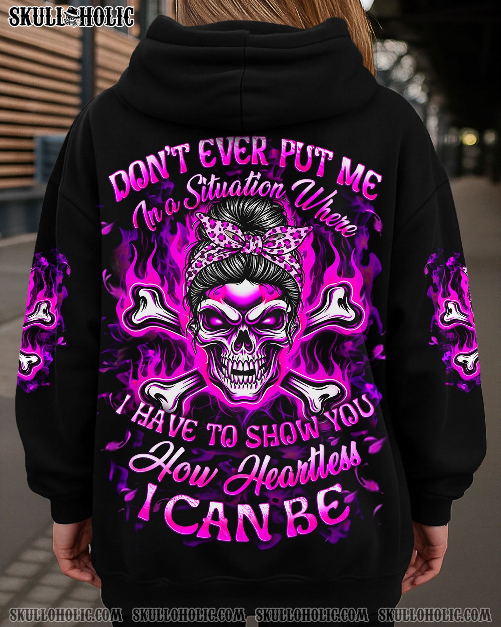 BLISSCORNERS NAH I'M GOOD MESSY BUN SKULL TIE DYE ALL OVER PRINT