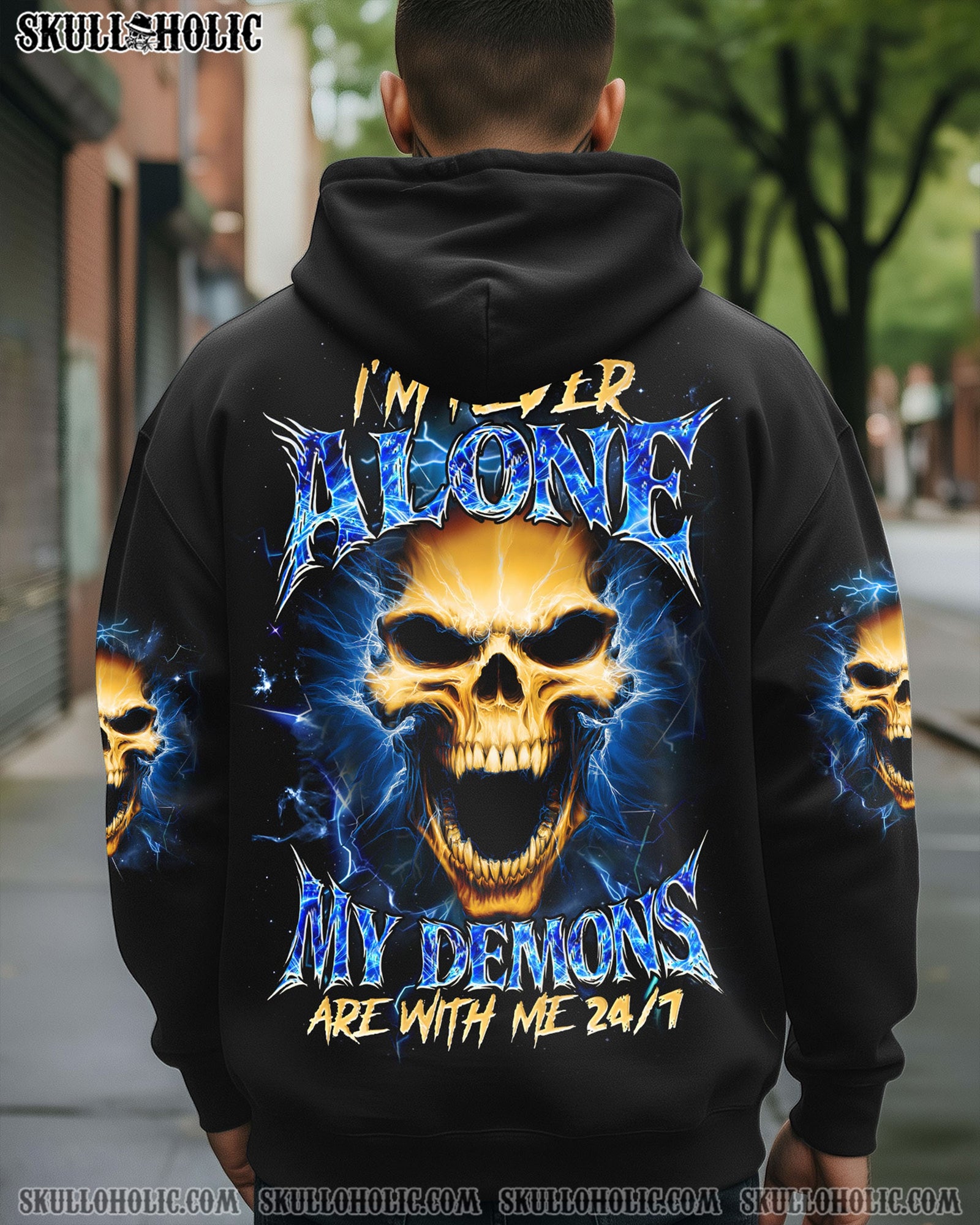 BLISSCORNERS I'M NEVER ALONE DEMONS ALL OVER PRINT