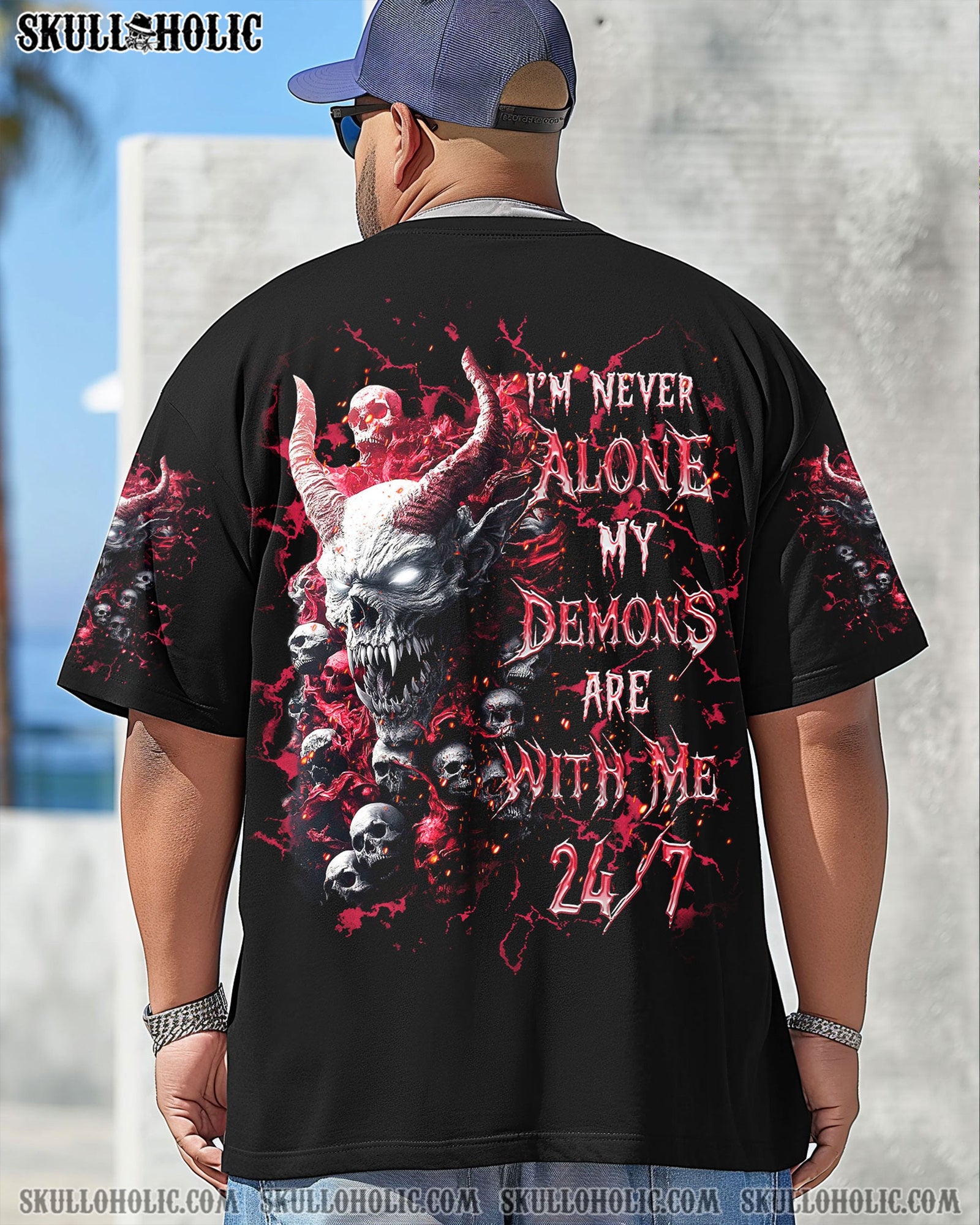 BLISSCORNERS I'M NEVER ALONE MY DEMONS ARE WITH ME 24/7 ALL OVER PRINT