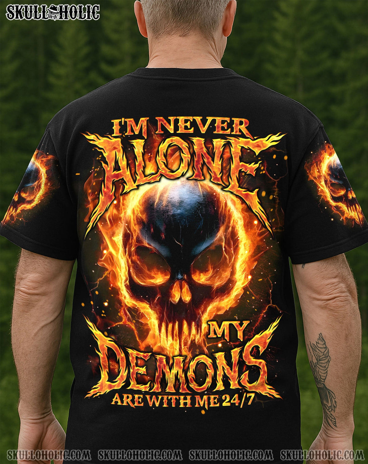 BLISSCORNERS I'M NEVER ALONE FIRE DEMONS ALL OVER PRINT