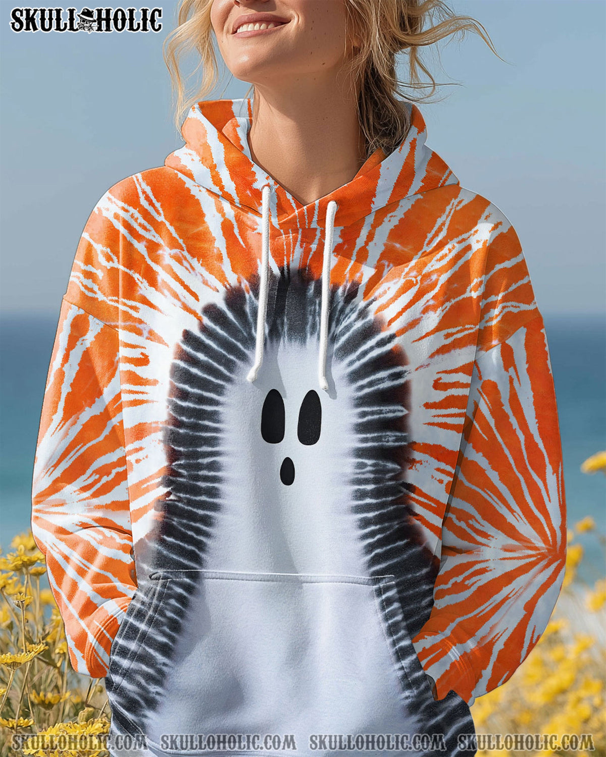 BLISSCORNERS GHOST SKULL TIE DYE HAND DYED ALL OVER PRINT
