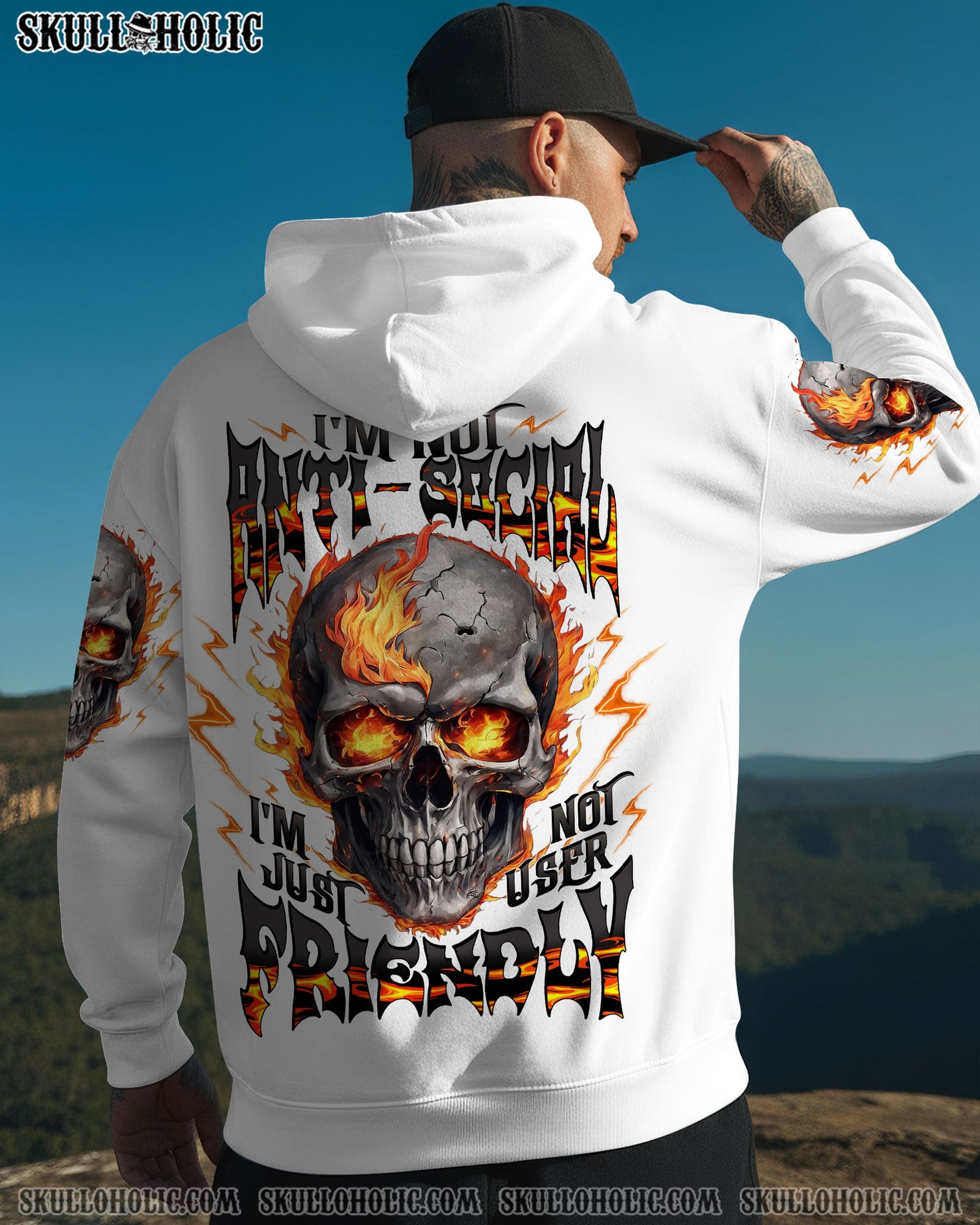 BLISSCORNERS I'M NOT ANTI-SOCIAL MAD SKULL ALL OVER PRINT  -  TLTW3010251