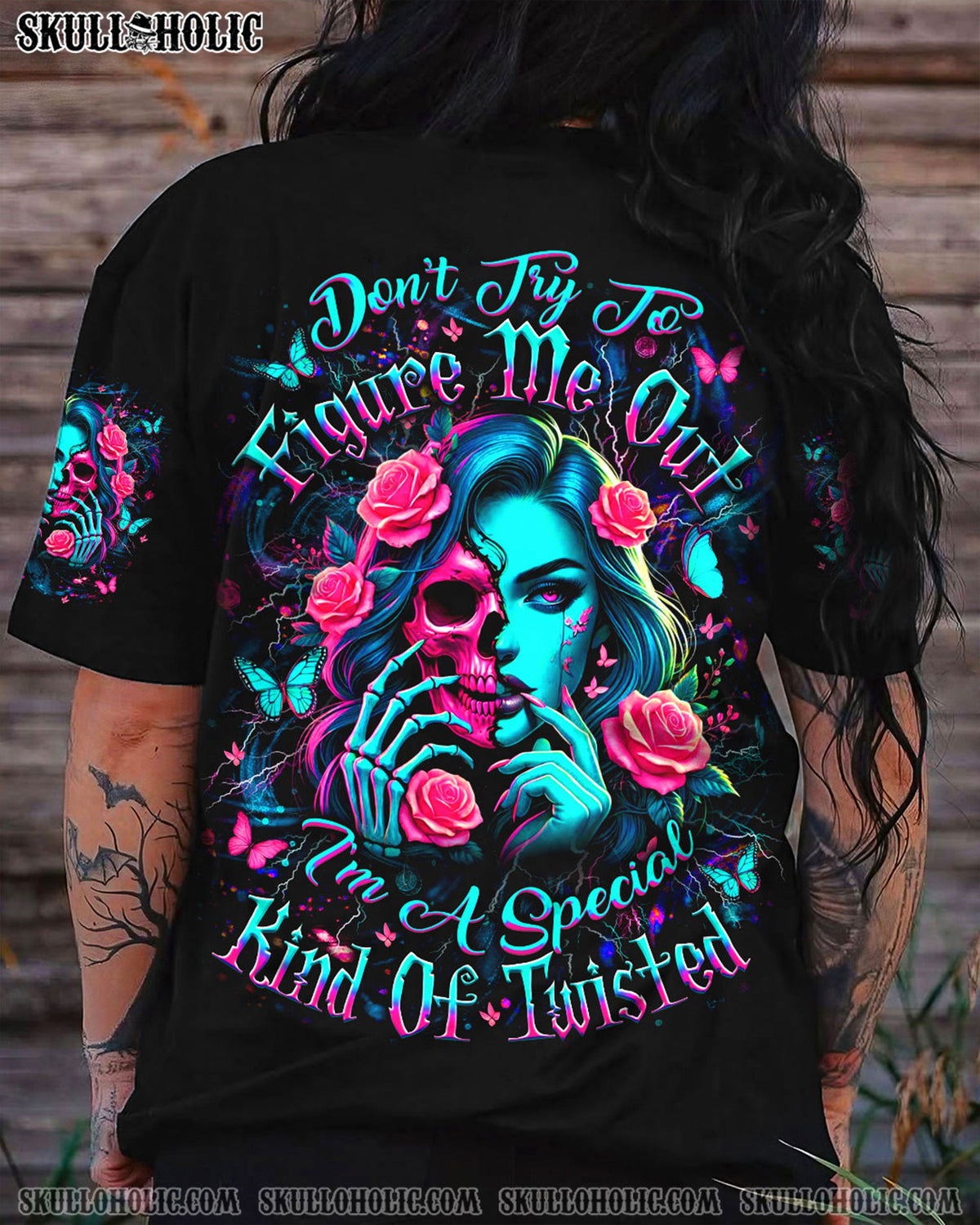 BLISSCORNERS DON'T TRY TO FIGURE ME OUT SKULL ALL OVER PRINT