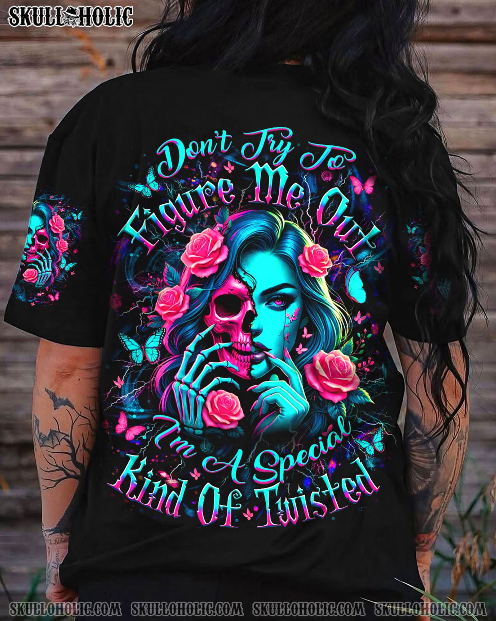 BLISSCORNERS DON'T TRY TO FIGURE ME OUT SKULL ALL OVER PRINT