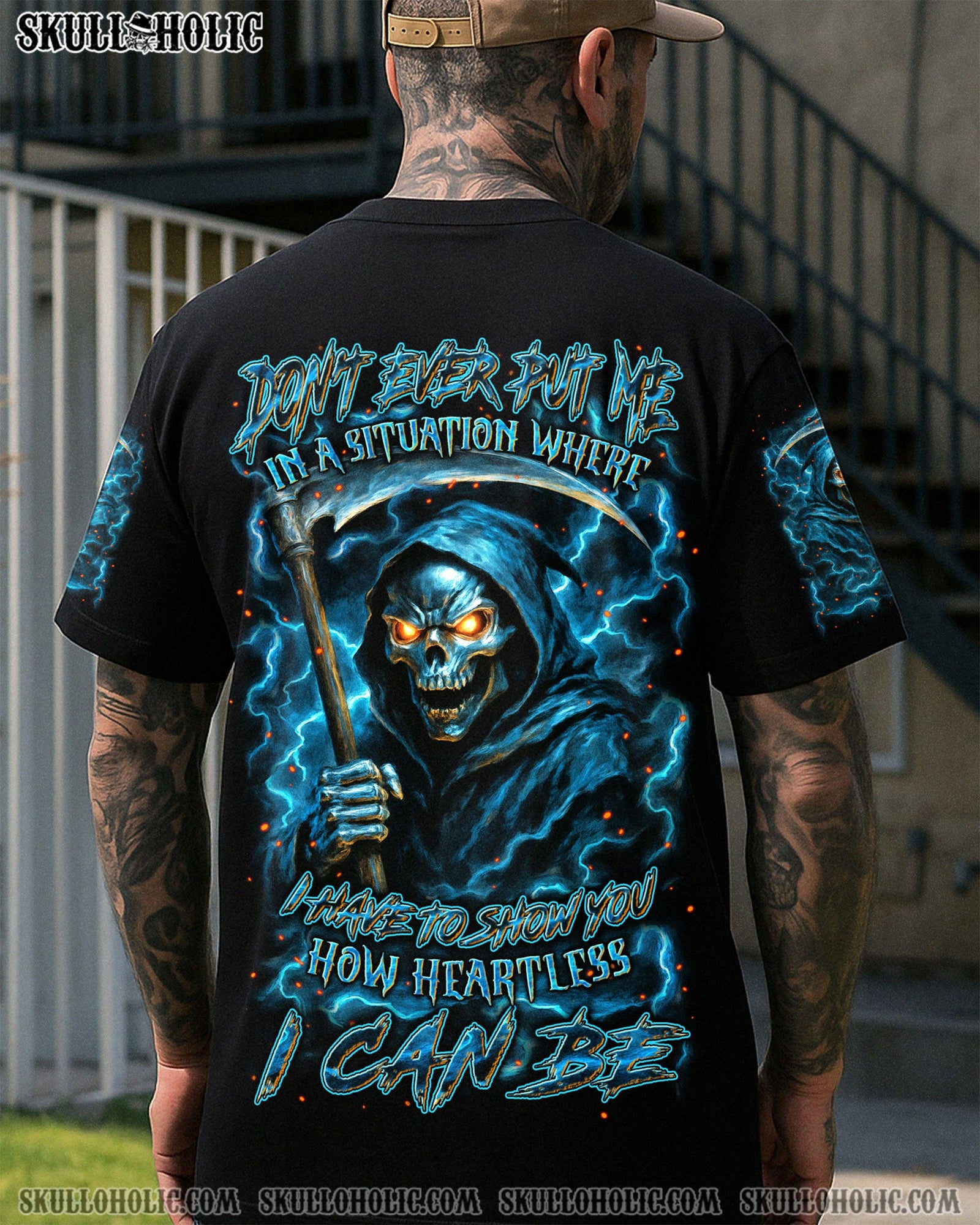 BLISSCORNERS HOW HEARTLESS I CAN BE SKULL REAPER ALL OVER PRINT