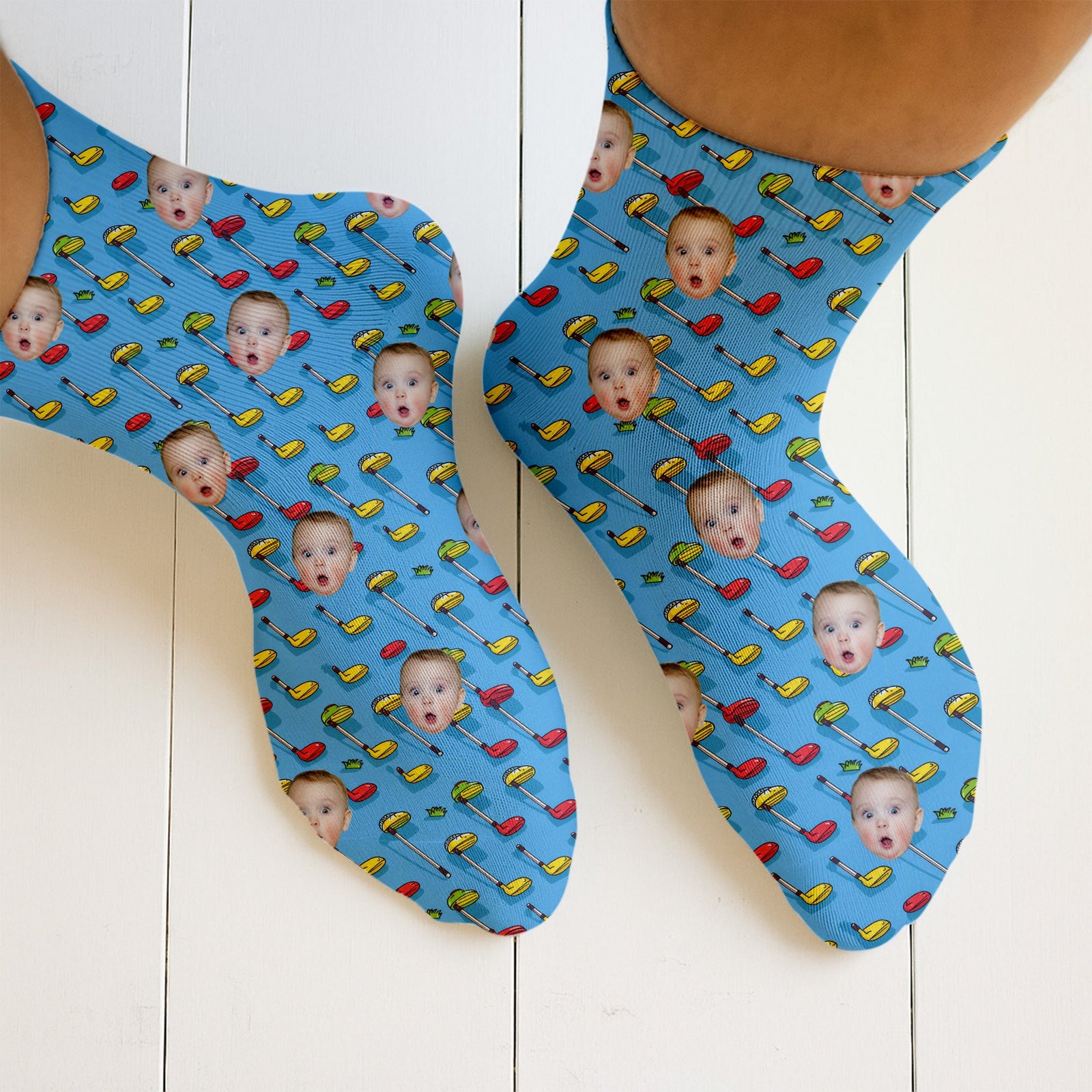 Blisscorners Socks With Faces, Fun Socks For Men, Christmas Golf Gift, Golf Gift For DadLM2611
