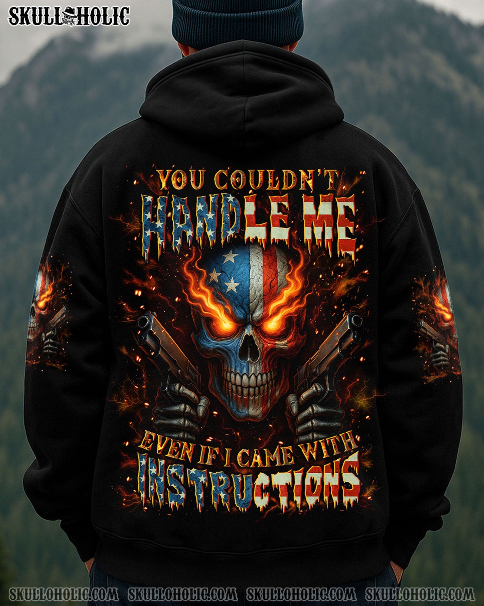 BLISSCORNERS YOU COULDN'T HANDLE ME SKULL ALL OVER PRINT