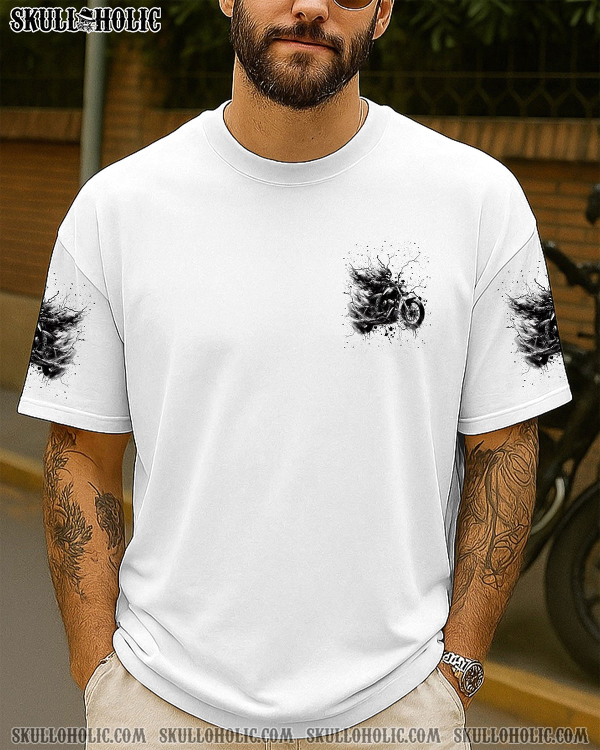 BLISSCORNERS TAKE IT OUT AND PLAY WITH IT BIKER SKULL ALL OVER PRINT