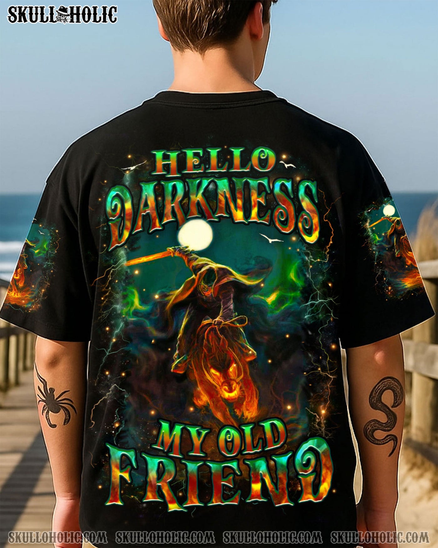 BLISSCORNERS HELLO DARKNESS MY OLD FRIEND HALLOWEEN ALL OVER PRINT