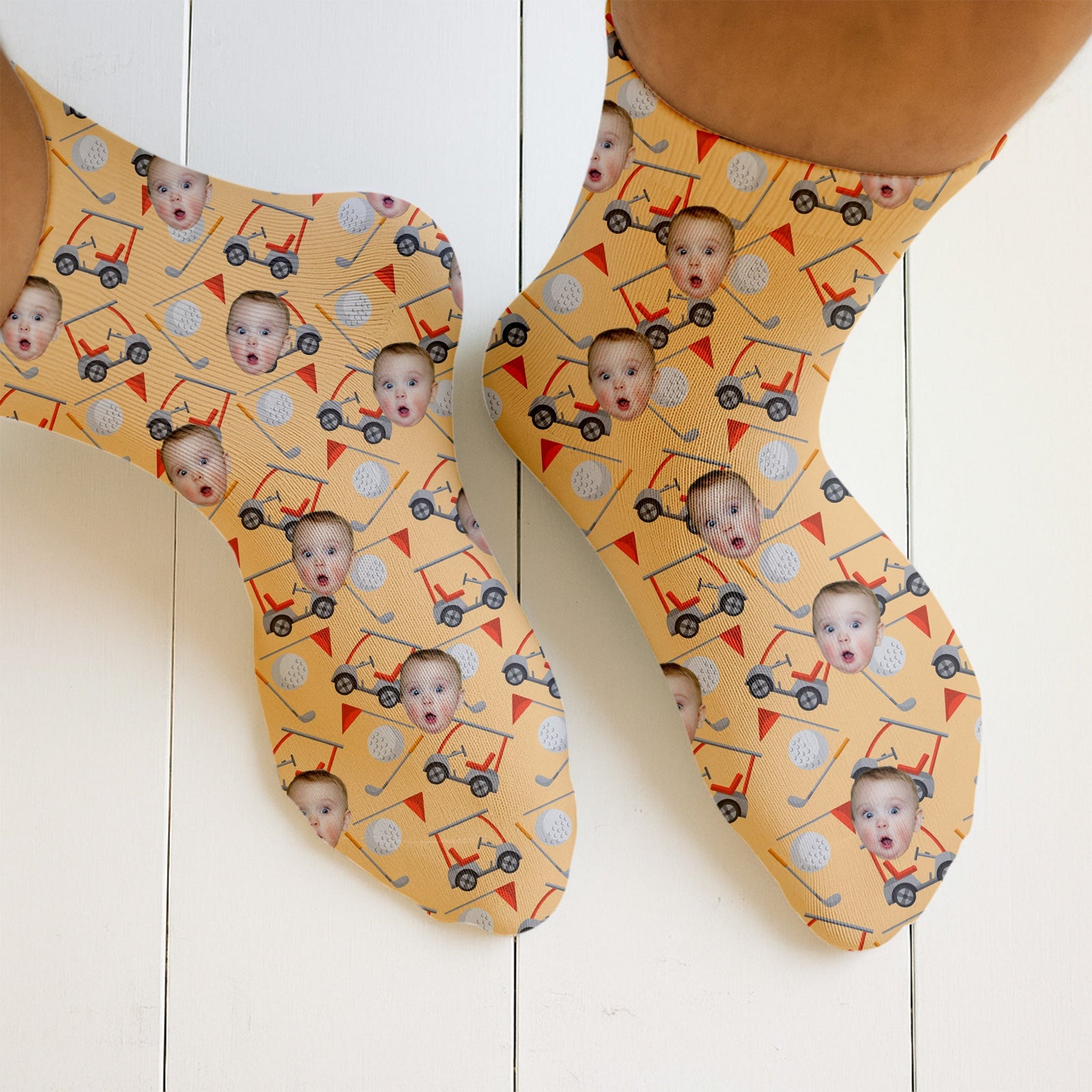 Blisscorners Custom Kids Photo, Socks With Faces, Fun Socks For Men, Golf Socks For DadLM2611