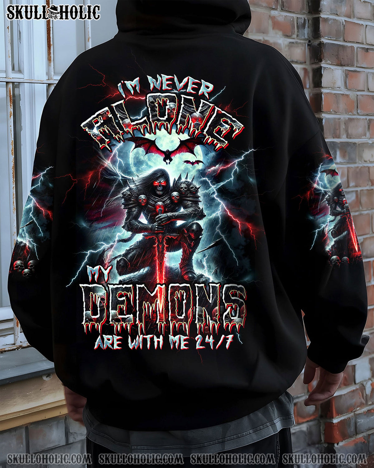 BLISSCORNERS I'M NEVER ALONE MY DEMONS ARE WITH ME 24/7 ALL OVER PRINT