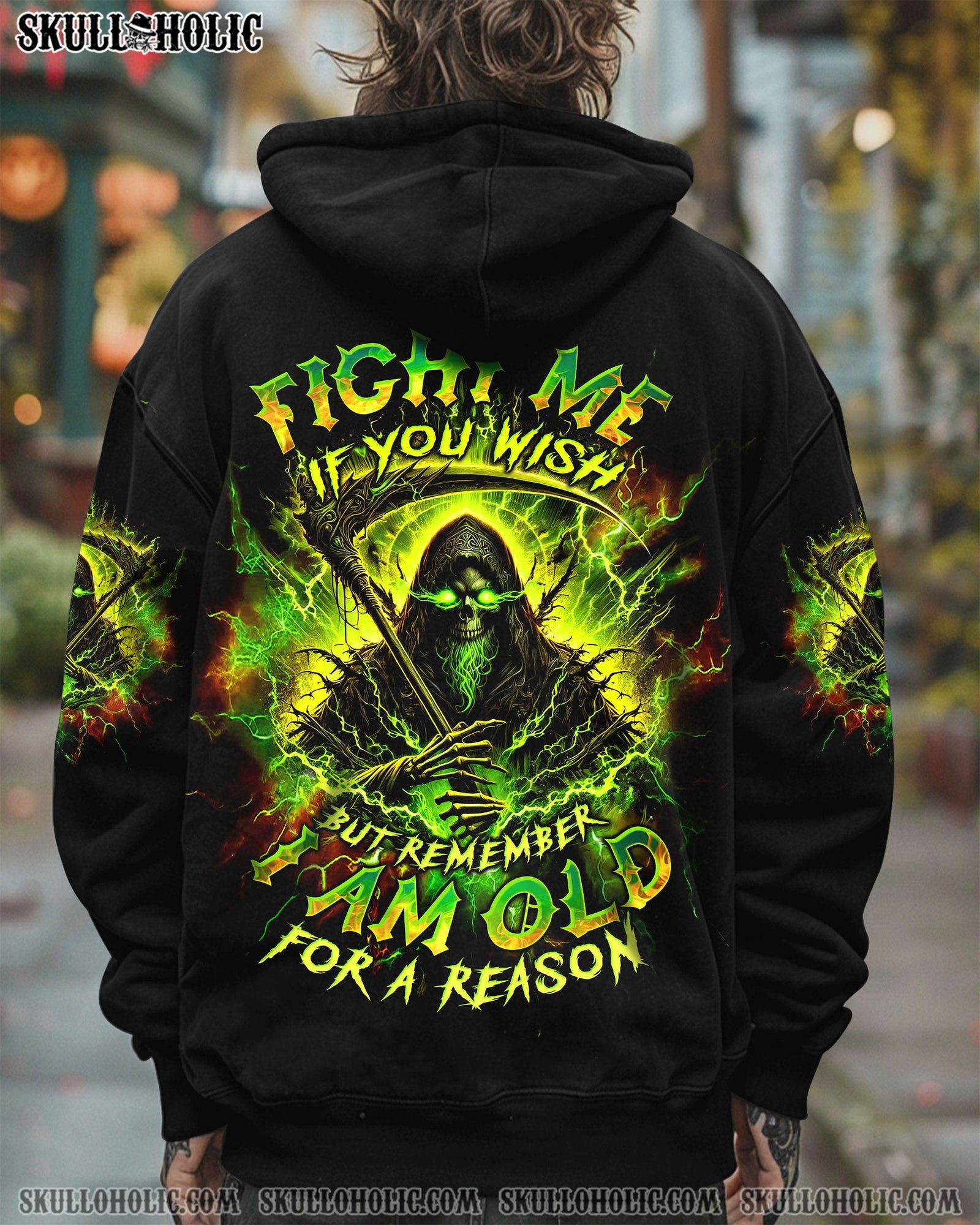 BLISSCORNERS FIGHT ME IF YOU WISH REAPER SKULL ALL OVER PRINT -  TLTW0702252