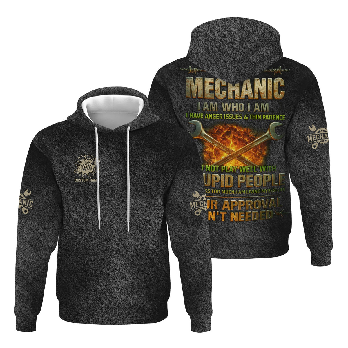 Blisscorners Custom Name Mechanic Shirt I Am A Mechanic I Am Who I Am I Have Anger Issues And Thin Patience T Shirt
