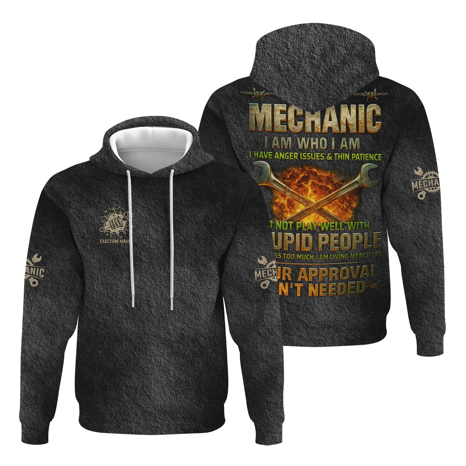 Blisscorners Custom Name Mechanic Shirt I Am A Mechanic I Am Who I Am I Have Anger Issues And Thin Patience T Shirt
