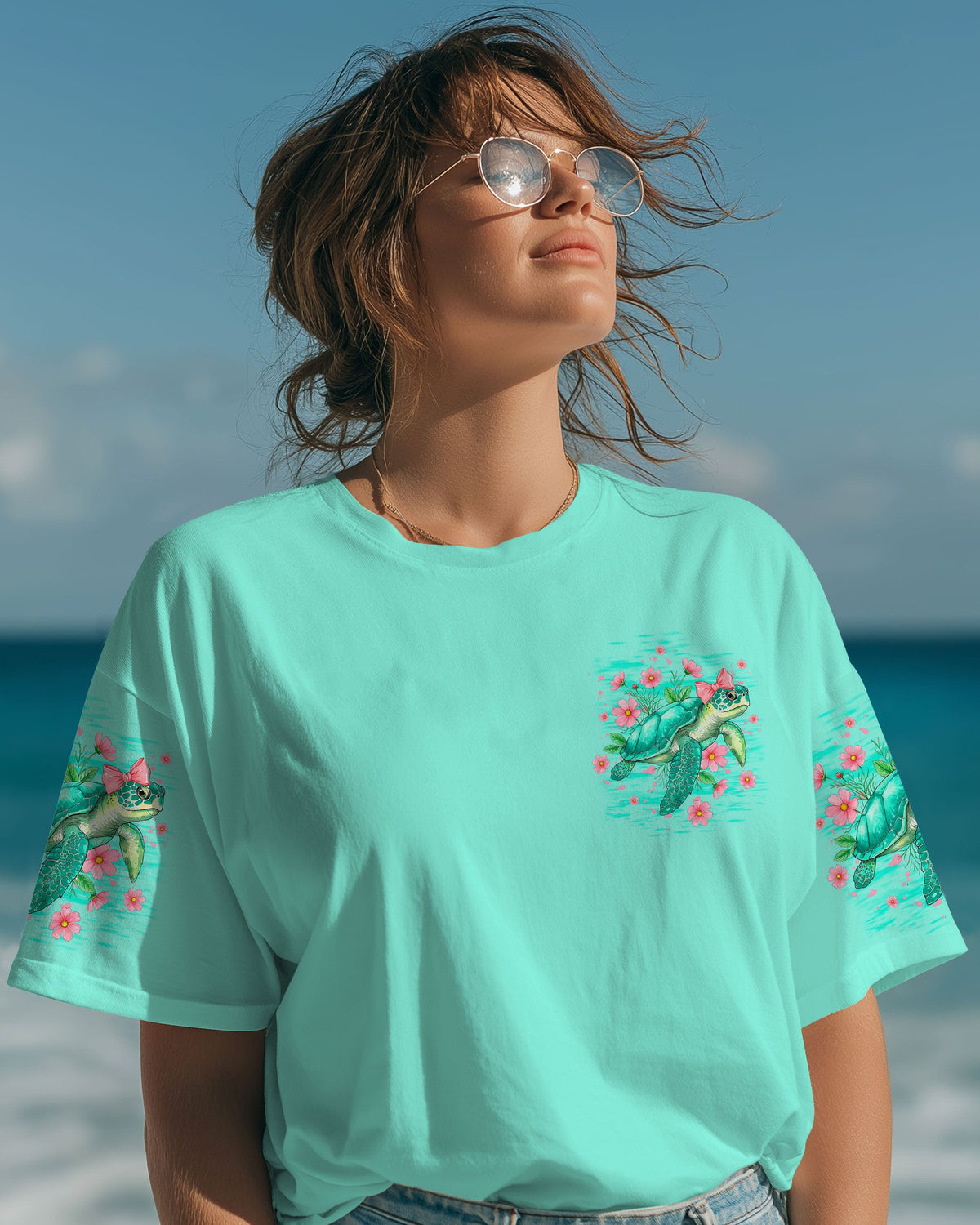 BLISSCORNERS SALTY LIL' BEACH TURTLE ALL OVER PRINT