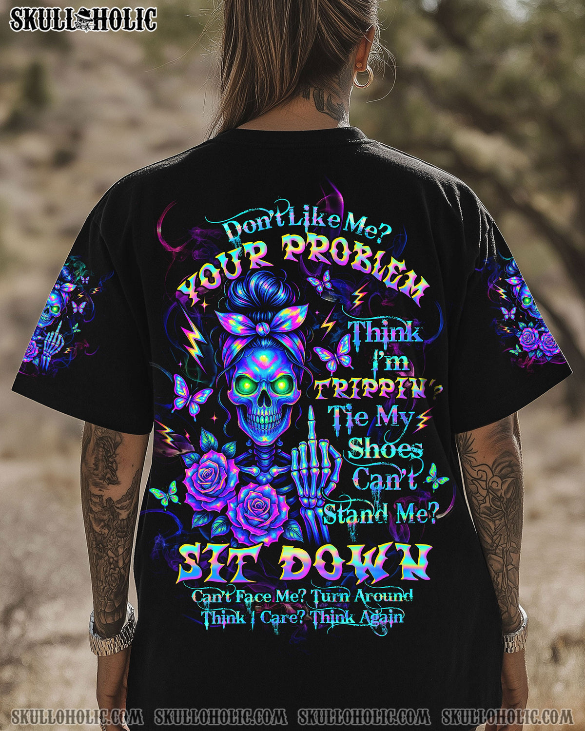 BLISSCORNERS YOU COULDN'T HANDLE ME MESSY BUN ALL OVER PRINT