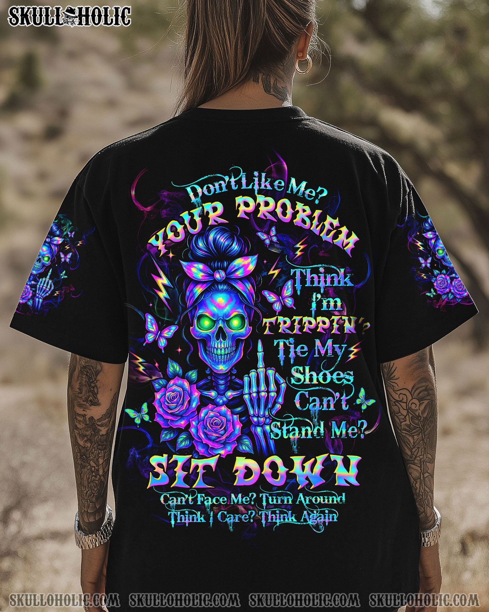 BLISSCORNERS YOU COULDN'T HANDLE ME MESSY BUN ALL OVER PRINT