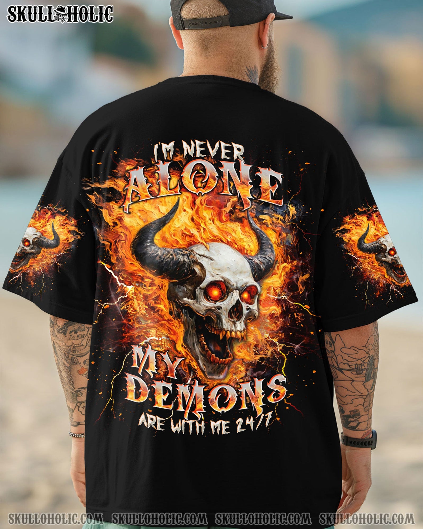 BLISSCORNERS I'M NEVER ALONE MY DEMONS ARE WITH ME 24/7 ALL OVER PRINT