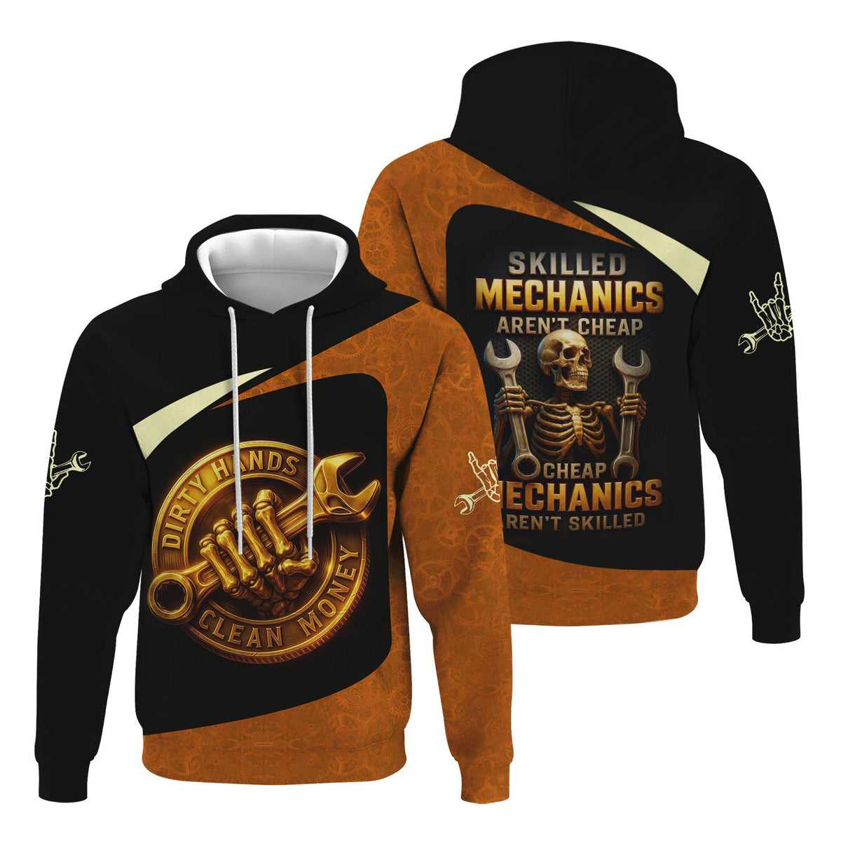 Blisscorners Personalized T-Shirt Skill Mechanics Hand Clean Money Shirt For Mechanics
