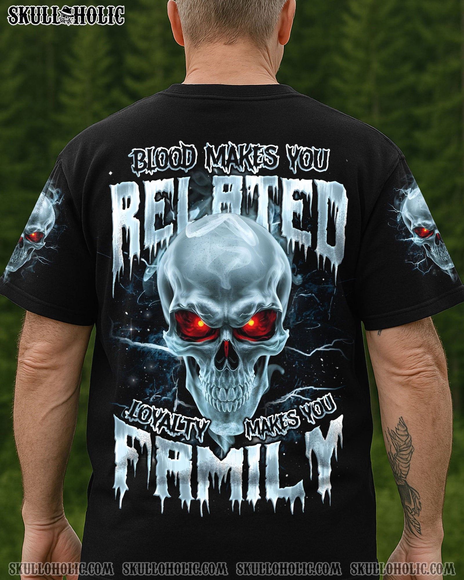 BLISSCORNERS LOYALTY MAKES YOU FAMILY SKULL ALL OVER PRINT