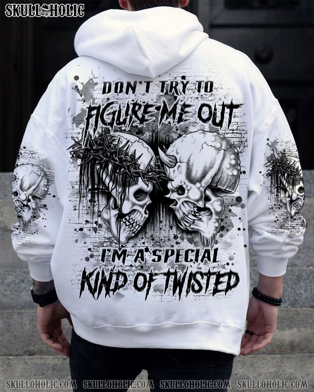 BLISSCORNERS DON'T TRY TO FIGURE ME OUT SKULL ALL OVER PRINT