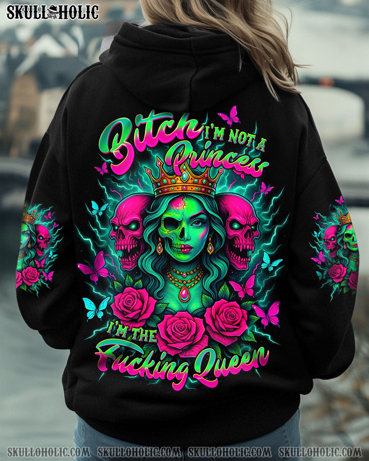 BLISSCORNERS I'M THE F QUEEN SKULL LADY ALL OVER PRINT