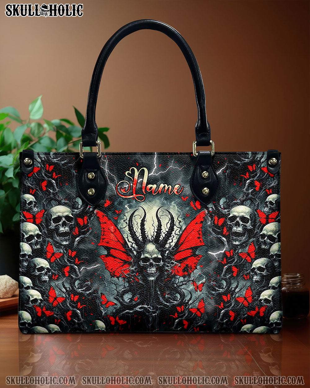 BLISSCORNERS DEMON FAIRY SKULL LEATHER HANDBAG