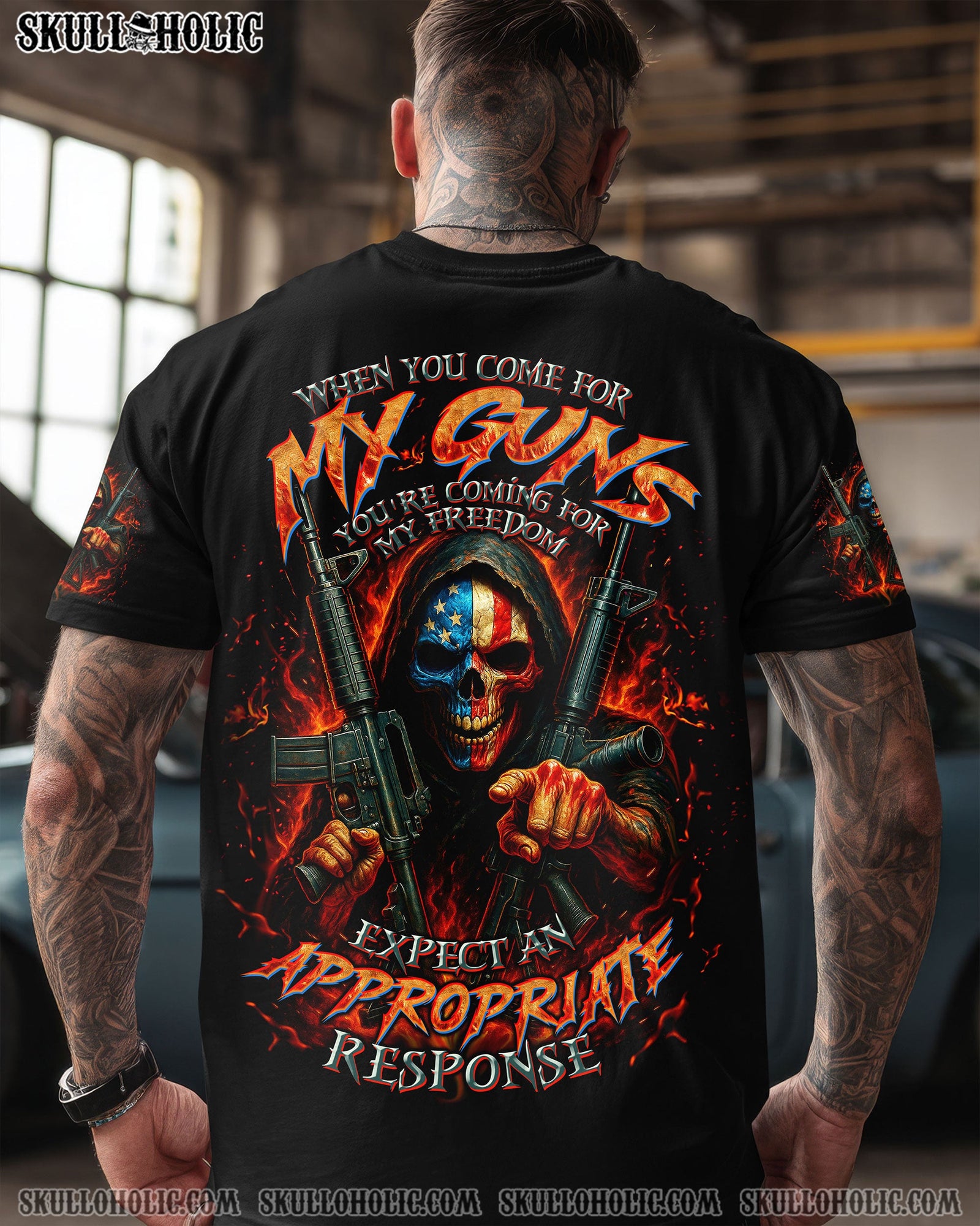 BLISSCORNERS WHEN YOU COME FOR MY G REAPER SKULL ALL OVER PRINT